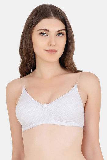 Buy Floret Double Layered Non Wired 3/4th Coverage T-Shirt Bra - Cool Grey